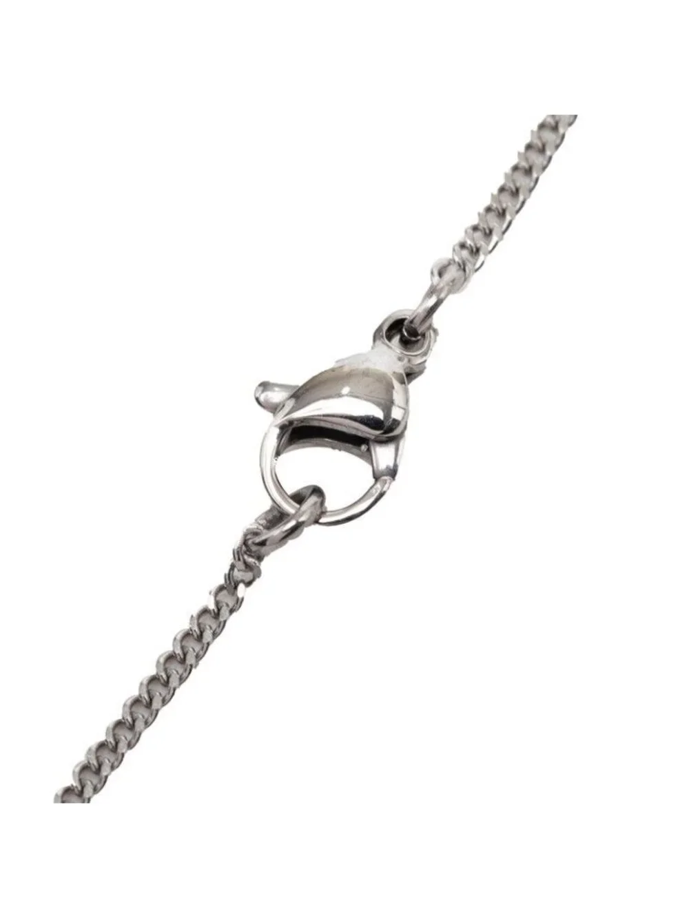 Chanel CC Logo Necklace Silver Metal